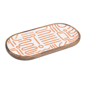 Plato de madera impreso de forma ovalada de latón AK en plato grande multicolor para accesorios de utensilios de cocina/vajilla - Product Image 4