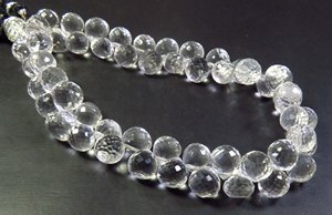 ลูกปัดพลอยคริสตัลใสธรรมชาติขนาด6-7มม. ทรงหัวหอมเจียระไนเหลี่ยมเพชรพลอยชั้นยอดเกรด7 "115กะรัต - Product Image 6