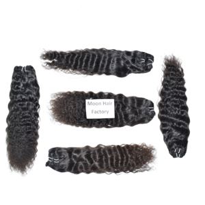 Extensions de cheveux humains indiens de luxe 100% naturels, bouclés, cuticules alignées, douceur, sans produits chimiques, double trame, à vendre - Product Image 2