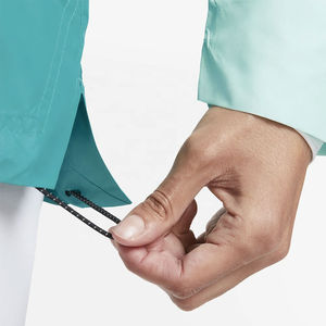 Haute qualité 100% PVC Nylon Anorak coupe-vent veste sur mesure col montant à capuche manteau d'hiver sérigraphié - Product Image 5