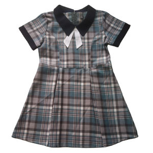 Nuevo Uniforme Escolar a Cuadros para Niñas, Blusa con Cuello Peter Pan, Manga Corta, Lazo en Tubo, Estilo Casual - Product Image 1