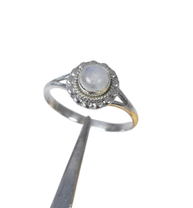 Anillo de plata de ley sólida 925, piedra lunar arcoíris de Fuego Azul Natural, diseño de la mejor calidad, hecho a mano, sello 925, anillo hecho a mano, joyería - Product Image 1