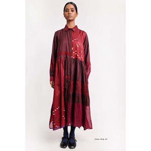 ชุดเดรสผ้าไหมสีรัสต์ INJIRI Miraj 49 แบบโปร่งแสง ยาวถึงพื้น/ยาวคลุมเข่า วัสดุหลากหลาย สำหรับสุภาพสตรี ใส่ทำงาน ใส่ไปงานปาร์ตี้  แบบยั่งยืน - Product Image 1