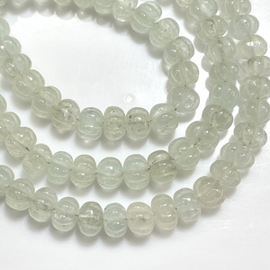 Premium Quality Aquamarine Quartz Melon Shape Beads Quartz Carved Rondelle Beads Colour Coated For Jewelry Making - Product Image 3