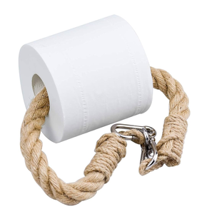 Rollo de macramé colgante de baño de algodón rústico de 2 niveles más vendido, soporte de papel higiénico para toallas con producto de venta - Product Image 2