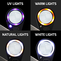New 10X Jewelry Magnifier with 22mm Lens, 4 Light Modes (UV/Warm/Natural/White) Rechargeable Loupe Foldable (OEM)