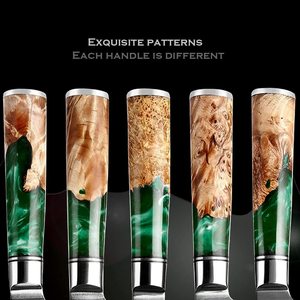 มีดเชฟเหล็กดามัสกัสด้ามจับทำจากเรซินด้ามแหลมสไตล์ญี่ปุ่นทำตามสั่ง - Product Image 3