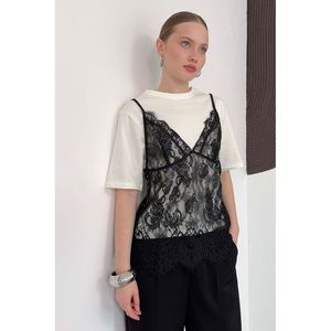 Tunique en coton avec robe courte en dentelle - [object Object] - Product Image 1