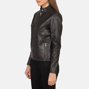 Chaquetas de motociclista para mujer de diseño personalizado, ropa de abrigo de cuero elegante de alta calidad para invierno y otoño, moda para mujer - Product Image 2