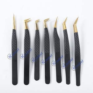 KIMBEL professionnel rose moucheté Pince à épiler d'extension de cils de meilleure qualité Pointes droites/incurvées en acier inoxydable Type de pointe pointue - Product Image 5