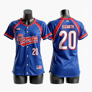 Camiseta de Béisbol y Sóftbol de Alta Calidad con Estampado Digital Personalizado, Malla Transpirable 100% Poliéster, Cuello en V para Hombre Adulto, Secado Rápido - Product Image 3
