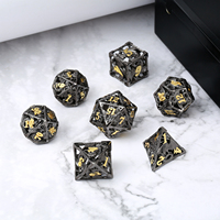 Ensemble de dés en métal Dragon Hollow pour DND en gros, D4 D6 D10 D12 D20 D% D&D, dés personnalisés avec boîte en métal pour le jeu Dungeons & Dragons