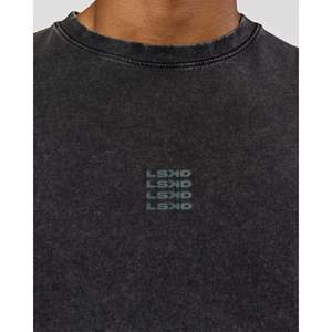 T-shirt en coton lavé surdimensionné avec impression sérigraphiée, coupe ample, 220 GSM - Product Image 3