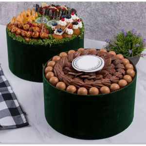 Tazón de chocolate de metal decorativo clásico moderno con soporte de madera ecológico para bodas y otras ocasiones - Product Image 6