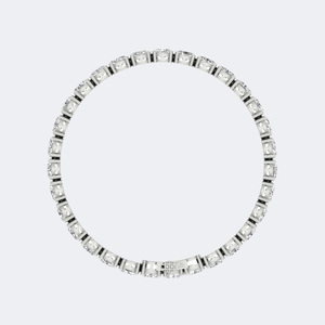 Pulsera de tenis de oro con diamantes cultivados en laboratorio de 9.30 quilates, corte ovalado y engaste de púas, color E, joyería genuina de alta gama para mujer - Product Image 4