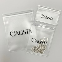 Sacs refermables en PVC avec logo personnalisé, emballage de bijoux en PVC, pochette à fermeture éclair givrée pour boucles d'oreilles, bagues, colliers, OEM ODM