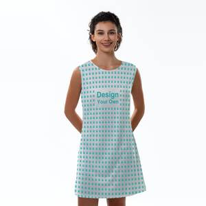 โรงงาน EffiPrint ขายตรง ชุดเดรสทรงเอ ลายเสือดาว แบบไม่มีแข<span class=keywords><strong>น</strong></span> มีซิป เอวธรรมชาติ ซักได้ (AOP) - Product Image 2