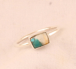 925 Sterling Silver Oyster Turquoise Ring Handmade Fashion Jewelry Gift for Mother Gemstone Ring Women Ring - Product Image 2