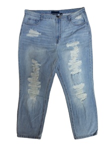 กางเกงยีนส์ขาบานสำหรับผู้หญิงผ้าฝ้ายผ้ายีนส์ขากระชับผ้าจากบังคลาเทศ - Product Image 2