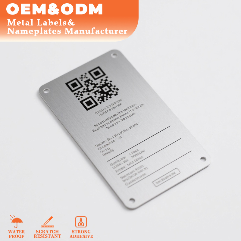 OEM Custom Metal Stamping or Code Custom Design Brand Name logo Self-adhesive Laser Engraving Metal Plate Tag