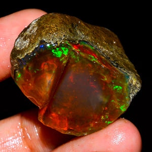 Pierre précieuse en vrac, multi opale de feu, pierre précieuse brute d'opale éthiopienne, opale éthiopienne brute, pierre précieuse d'opale naturelle, 74 Cts. R-81 - Product Image 2