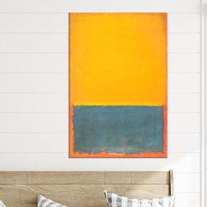 Lienzo Abstracto Inspirado en Rothko: Impresión Audaz en Amarillo y Azul, Lienzo Enrollado - Product Image 1