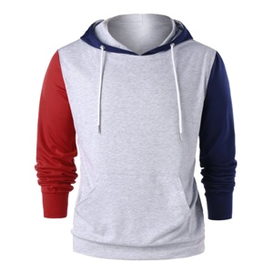 Poche kangourou hommes sweats à capuche contraste douane sweat à manches longues polaire OEM Service hiver veste plaine teint coupe-vent - Product Image 2