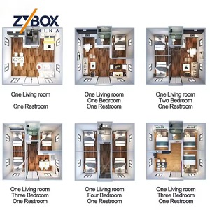 ZYBOX Maison conteneur extensible 20ft 40ft, toit à pignon jaune tournesol, porche blanc, préfabriquée, pour jardin, Airbnb, cabane, habitation - Product Image 4
