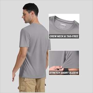 Conception personnalisée OEM T-shirts de fitness à séchage rapide pour hommes T-shirt de course à pied en polyester respirant avec logo propre T-shirt de vente en gros - Product Image 2