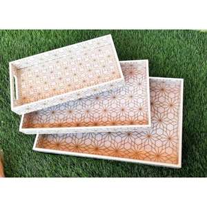 Bandeja de Desayuno Estilo Vintage, Artesanal, de Madera MDF, Personalizada, Forma Cuadrada, Tamaño Grande, Bandejas para Servir, Suministros para Hoteles - Product Image 2