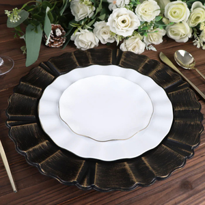 <b>Black</b> Charger Plate <b>Dinner</b> Charger Plates Place Mats Table Setting Plate Wholesale Hotel Restaurant Supplies in Low Price - Product Image 2
