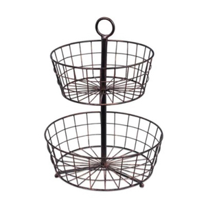 Iron Wire Metal Black Finishing Fruit <b>Vegetable</b> <b>Storage</b> <b>Basket</b> With Hanger Tabletop Kitchen Counter Top Fruit Container <b>Basket</b> - Product Image 1