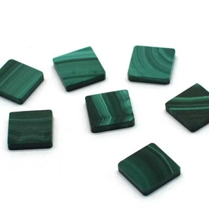 Malachite naturelle, forme carrée plate, cabochons calibrés, pierre précieuse, bijoux faits à la main, pierre polie pour la fabrication de bijoux - Product Image 3