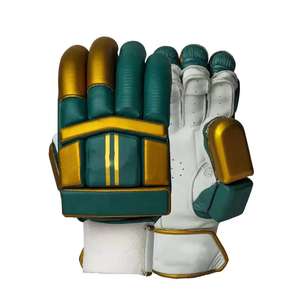 Guantes de cricket profesionales de alta calidad Palma de cuero Premium con acolchado absorbente de golpes Diseño ambidiestro Velcro ajustable - Product Image 1