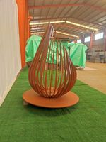 Brasero extérieur en acier Corten pour bois, avec contrôle tactile de sécurité, couleur personnalisable, pour chauffage de jardin, design durable