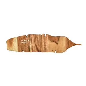 Wholesale Eco-friendly Banana Leaf Acacia Wood Kitchen Utensil Cheese Fruit Wooden Chopping Cutting Board