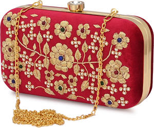 Bolsos de Mano Hechos a Mano con Cuentas de Cristal y Pedrería Multicolor, Bordados, Modernos, Personalizados, Unisex, para Bodas, Fiestas, Diseño Floral - Product Image 1