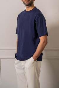 Camisetas transpirables de secado rápido con logotipo privado de Color azul marino para hombre, nueva colección, camiseta sublimada de Color personalizada a la moda para hombre - Product Image 2