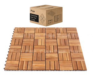 Keo Gỗ decking Tiles-Patio gạch sàn ngoài trời với lồng vào nhau sàn gạch Việt sản xuất 12 đá đen Gỗ Tếch dầu màu - Product Image 6