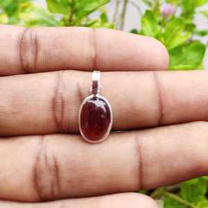 Pendentif en argent 925 fait à la main lunette fine pierre précieuse Hessonite bijoux sains cadeau pour ses enfants élégant lunette réglage charme - Product Image 4