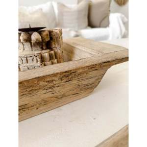 Bandeja de madera decorativa Khaliya India Vintage para la decoración del hogar bandeja de madera hecha a mano para servir - Product Image 4