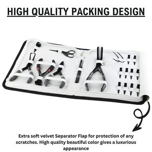 Le kit d'outils pour extensions de cheveux Microlinks comprend une pince pour enlever les micro-perles à 3 trous en acier inoxydable avec boucle de traction et aiguilles en forme de C - Product Image 6