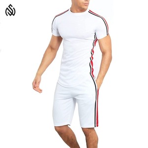 Conjuntos informales de verano para hombre, camiseta de manga corta de Color sólido, pantalones cortos, ropa de calle, trajes de entrenamiento, conjunto de 2 piezas - Product Image 1