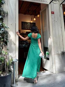 Vestido Midi de verano floral elegante con correas de lazo en los hombros Tela suave y ligera para uso diario o en la playa - Product Image 2