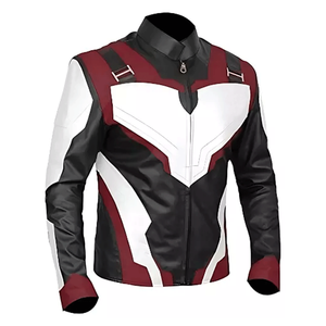 New Design Men's White Maroon Black Genuine Leather Racing Motorbike Jacket CE Armoured Protections Motorcycle Jacket For Men - Product Image 3