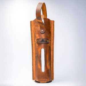 Porta Botellas de Vino de Cuero Genuino Hecho a Mano, Impermeable, para Picnic, Viajes, Almacenamiento, Estuche de Lujo para Botellas, Color y Logotipo Personalizables - Product Image 3