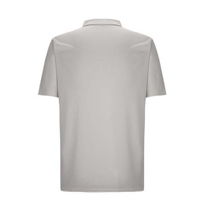 Men's Gray Short Sleeve Knitted Polo <b>Shirt</b> With Zipper <b>Collar</b> And Front Pocket Casual Style - Product Image 6