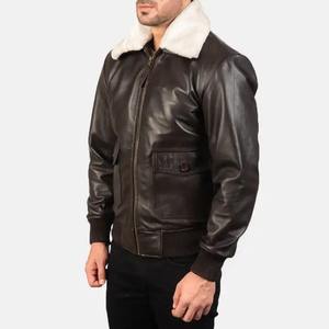 Chaqueta Bomber de cuero para hombre de diseño personalizado al por mayor 2024 chaqueta de cuero de alta calidad personalizada de Maximize Wear - Product Image 6