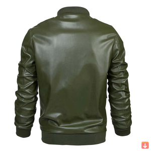 Vente en gros 2024 Veste d'hiver marron de haute qualité pour hommes Nouveau design en cuir véritable avec toile Logo personnalisé Service OEM disponible - Product Image 3