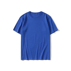 Venta al por mayor de los hombres de peso pesado de gran tamaño gota hombro camiseta 100% algodón Streetwear patrón sólido serigrafía tejido de punto - Product Image 3